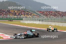 Michael Schumacher (GER) Mercedes AMG F1 W03. 14.10.2012. Formula 1 World Championship, Rd 16, Korean Grand Prix, Yeongam, South Korea, Race Day.