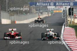 Felipe Massa (BRA), Scuderia Ferrari and Sergio Perez (MEX), Sauber F1 Team  14.10.2012. Formula 1 World Championship, Rd 16, Korean Grand Prix, Yeongam, Korea, Race Day