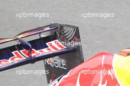 The hole in the rear wing of Sebastian Vettel (GER), Red Bull Racing when the DRS wing is enabled 13.10.2012. Formula 1 World Championship, Rd 16, Korean Grand Prix, Yeongam, Korea, Qualifying Day