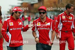 (L to R): Felipe Massa (BRA) Ferrari with Fernando Alonso (ESP) Ferrari. 13.10.2012. Formula 1 World Championship, Rd 16, Korean Grand Prix, Yeongam, South Korea, Qualifying Day.