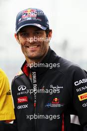 Mark Webber (AUS) Red Bull Racing celebrates 200 pole positions for Renault in F1. 13.10.2012. Formula 1 World Championship, Rd 16, Korean Grand Prix, Yeongam, South Korea, Qualifying Day.