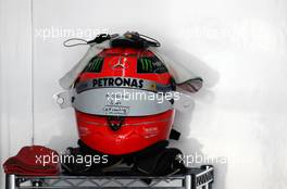 helmet of Michael Schumacher (GER), Mercedes GP  13.10.2012. Formula 1 World Championship, Rd 16, Korean Grand Prix, Yeongam, Korea, Qualifying Day