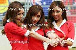 Grid girls. 14.10.2012. Formula 1 World Championship, Rd 16, Korean Grand Prix, Yeongam, South Korea, Race Day.