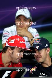 Fernando Alonso (ESP), Scuderia Ferrari and Sebastian Vettel (GER), Red Bull Racing  11.10.2012. Formula 1 World Championship, Rd 16, Korean Grand Prix, Yeongam, Korea, Preparation Day