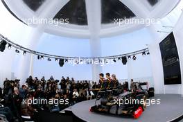 06.02.2012 Jerez, Spain,  Jerome d'Ambrosio (BEL), Romain Grosjean (FRA), Lotus Renault GP and Kimi Raikkonen (FIN), Team Lotus Renault GP  - Lotus F1 Team E20 Launch