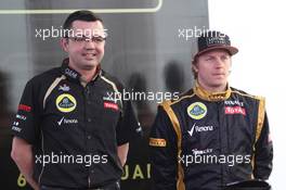 06.02.2012 Jerez, Spain,  Eric Boullier (FRA), Team Principal, Lotus Renault GP with Kimi Raikkonen, Lotus Renault F1 Team  - Lotus F1 Team E20 Launch