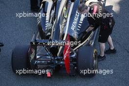 06.02.2012 Jerez, Spain,  Kimi Raikkonen, Lotus Renault F1 Team engine cover - Lotus F1 Team E20 Launch