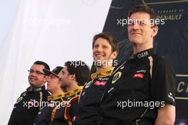 06.02.2012 Jerez, Spain,  Romain Grosjean (FRA), Lotus Renault GP and James Allison (GBR), technical director, Lotus F1 Team  - Lotus F1 Team E20 Launch
