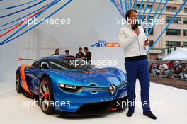Laurens Van Den Acker, Renault Industrial Design Director unveils the Renault Alpine A110-50 Concept car on the Red Bull Energy Station. 25.05.2012. Formula 1 World Championship, Rd 6, Monaco Grand Prix, Monte Carlo, Monaco, Friday