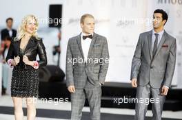 (L to R): Maria De Villota (ESP) Marussia F1 Team Test Driver; Valtteri Bottas (FIN) Williams Third Driver; and Daniel Ricciardo (AUS) Scuderia Toro Rosso at the Amber Lounge Fashion Show. 25.05.2012. Formula 1 World Championship, Rd 6, Monaco Grand Prix, Monte Carlo, Monaco, Friday