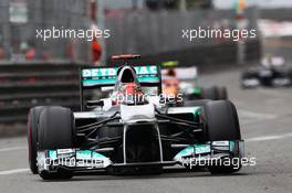 Michael Schumacher (GER) Mercedes AMG F1 W03. 27.05.2012. Formula 1 World Championship, Rd 6, Monaco Grand Prix, Monte Carlo, Monaco, Race Day