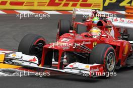 Fernando Alonso (ESP), Scuderia Ferrari leads Felipe Massa (BRA), Scuderia Ferrari  27.05.2012. Formula 1 World Championship, Rd 6, Monaco Grand Prix, Monte Carlo, Monaco, Sunday