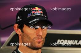 Mark Webber (AUS) Red Bull Racing in the FIA Press Conference. 26.05.2012. Formula 1 World Championship, Rd 6, Monaco Grand Prix, Monte Carlo, Monaco, Qualifying Day