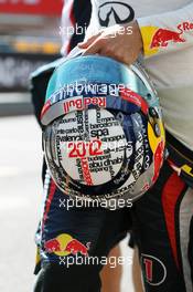 The helmet of Sebastian Vettel (GER) Red Bull Racing. 24.05.2012. Formula 1 World Championship, Rd 6, Monaco Grand Prix, Monte Carlo, Monaco, Practice Day