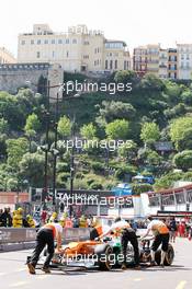 Paul di Resta (GBR) Sahara Force India VJM05 pushed back in the pits. 24.05.2012. Formula 1 World Championship, Rd 6, Monaco Grand Prix, Monte Carlo, Monaco, Practice Day