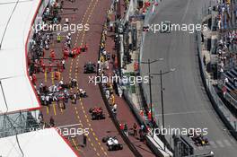 Cars in the pits. 24.05.2012. Formula 1 World Championship, Rd 6, Monaco Grand Prix, Monte Carlo, Monaco, Practice Day