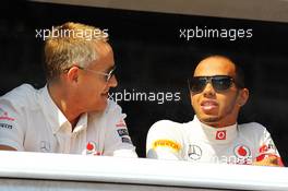 (L to R): Martin Whitmarsh (GBR) McLaren Chief Executive Officer with Lewis Hamilton (GBR) McLaren. 24.05.2012. Formula 1 World Championship, Rd 6, Monaco Grand Prix, Monte Carlo, Monaco, Practice Day