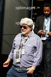 George Lucas (USA) Star Wars Creator with Cuba Gooding, Jr. (USA) Actor.  26.05.2012. Formula 1 World Championship, Rd 6, Monaco Grand Prix, Monte Carlo, Monaco, Qualifying Day