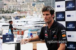 Mark Webber (AUS) Red Bull Racing with the Casio Edifice EFR-520RB Red Bull Racing Limited Edition watch  23.05.2012. Formula 1 World Championship, Rd 6, Monaco Grand Prix, Monte Carlo, Monaco, Preparation Day