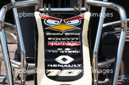Angry Birds branding on the Lotus F1 E20. 23.05.2012. Formula 1 World Championship, Rd 6, Monaco Grand Prix, Monte Carlo, Monaco, Preparation Day