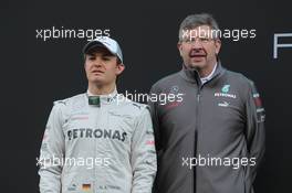 21.02.2012 Barcelona, Spain,  Nico Rosberg (GER), Mercedes GP with Ross Brawn (GBR), Mercedes GP Team Principal - Mercedes F1 W03 Launch