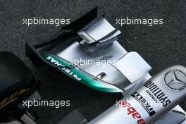 21.02.2012 Barcelona, Spain,  Technical detail, front wing - Mercedes F1 W03 Launch