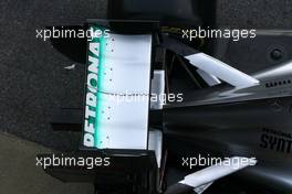 21.02.2012 Barcelona, Spain,  Technical detail, rear wing - Mercedes F1 W03 Launch