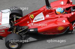 Fernando Alonso (ESP), Scuderia Ferrari with new exhaust system  03.05.2012. Formula 1 World Championship, Testing, Mugello, Italy
