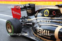 Jerome d'Ambrosio, Lotus Renault F1 Team rear suspension and rear wing 01.05.2012. Formula 1 World Championship, Testing, Mugello, Italy