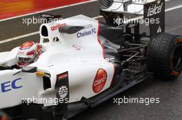 Kamui Kobayashi (JAP), Sauber F1 Team rear wing and exhaust with Welcome Chelsea FC on the side of the car  01.05.2012. Formula 1 World Championship, Testing, Mugello, Italy