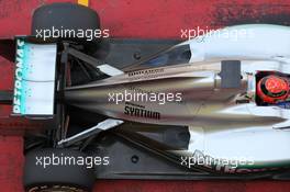Michael Schumacher (GER), Mercedes AMG Petronas engine cover and rear wing  02.05.2012. Formula 1 World Championship, Testing, Mugello, Italy