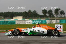 Nico Hulkenberg (GER) Sahara Force India F1 VJM05. 23.03.2012. Formula 1 World Championship, Rd 2, Malaysian Grand Prix, Sepang, Malaysia, Friday Practice
