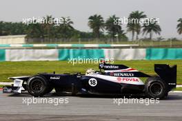 Pastor Maldonado (VEN) Williams FW34. 23.03.2012. Formula 1 World Championship, Rd 2, Malaysian Grand Prix, Sepang, Malaysia, Friday Practice