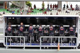 Red Bull Racing pit gantry. 23.03.2012. Formula 1 World Championship, Rd 2, Malaysian Grand Prix, Sepang, Malaysia, Friday Practice
