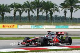 Jenson Button (GBR) McLaren MP4/27. 23.03.2012. Formula 1 World Championship, Rd 2, Malaysian Grand Prix, Sepang, Malaysia, Friday Practice