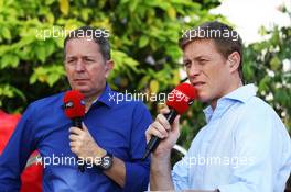 (L to R): Martin Brundle (GBR) Sky Sports Commentator with Simon Lazenby (GBR) Sky TV Presenter. 23.03.2012. Formula 1 World Championship, Rd 2, Malaysian Grand Prix, Sepang, Malaysia, Friday