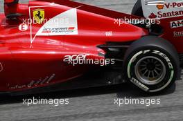 Ferrari F2012 exhaust detail. 23.03.2012. Formula 1 World Championship, Rd 2, Malaysian Grand Prix, Sepang, Malaysia, Friday Practice