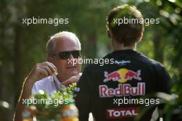 (L to R): Dr Helmut Marko (AUT) Red Bull Motorsport Consultant with Sebastian Vettel (GER) Red Bull Racing. 23.03.2012. Formula 1 World Championship, Rd 2, Malaysian Grand Prix, Sepang, Malaysia, Friday