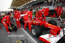 Fernando Alonso (ESP) Ferrari F2012 on the grid. 25.03.2012. Formula 1 World Championship, Rd 2, Malaysian Grand Prix, Sepang, Malaysia, Sunday Pre-Race Grid