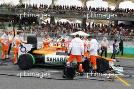Nico Hulkenberg (GER) Sahara Force India F1 VJM05 on the grid. 25.03.2012. Formula 1 World Championship, Rd 2, Malaysian Grand Prix, Sepang, Malaysia, Sunday Pre-Race Grid