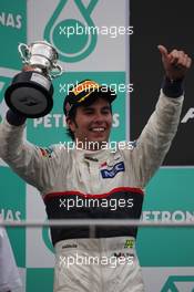 2nd place Sergio Perez (MEX), Sauber F1 Team  25.03.2012. Formula 1 World Championship, Rd 2, Malaysian Grand Prix, Sepang, Malaysia, Sunday Podium