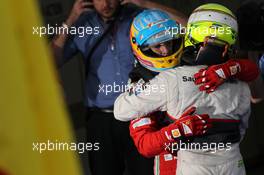 Fernando Alonso (ESP), Scuderia Ferrari and Sergio Perez (MEX), Sauber F1 Team   25.03.2012. Formula 1 World Championship, Rd 2, Malaysian Grand Prix, Sepang, Malaysia, Sunday Podium