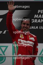 1st place Fernando Alonso (ESP), Scuderia Ferrari  25.03.2012. Formula 1 World Championship, Rd 2, Malaysian Grand Prix, Sepang, Malaysia, Sunday Podium