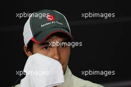 Sergio Perez (MEX) Sauber in the FIA Press Conference. 25.03.2012. Formula 1 World Championship, Rd 2, Malaysian Grand Prix, Sepang, Malaysia, Sunday Podium
