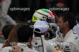 Sergio Perez (MEX), Sauber F1 Team 25.03.2012. Formula 1 World Championship, Rd 2, Malaysian Grand Prix, Sepang, Malaysia, Sunday Podium