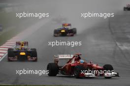Fernando Alonso (ESP), Scuderia Ferrari leads Mark Webber (AUS), Red Bull Racing  25.03.2012. Formula 1 World Championship, Rd 2, Malaysian Grand Prix, Sepang, Malaysia, Sunday Race