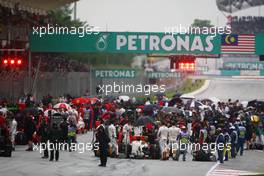 The grid before the start of the race. 25.03.2012. Formula 1 World Championship, Rd 2, Malaysian Grand Prix, Sepang, Malaysia, Sunday Race
