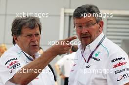 (L to R): Norbert Haug (GER) Mercedes Sporting Director with Ross Brawn (GBR) Mercedes AMG F1 Team Principal. 24.03.2012. Formula 1 World Championship, Rd 2, Malaysian Grand Prix, Sepang, Malaysia, Saturday