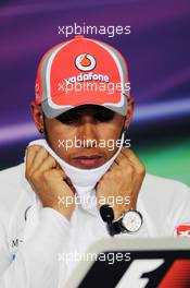 Lewis Hamilton (GBR) McLaren in the FIA Press Conference. 24.03.2012. Formula 1 World Championship, Rd 2, Malaysian Grand Prix, Sepang, Malaysia, Saturday Qualifying