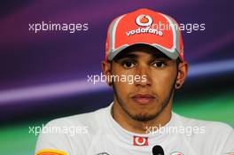 Lewis Hamilton (GBR) McLaren in the FIA Press Conference. 24.03.2012. Formula 1 World Championship, Rd 2, Malaysian Grand Prix, Sepang, Malaysia, Saturday Qualifying